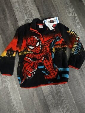 Spider-Man Graphic Fuzzy Pullover - Red, Black, Blue
